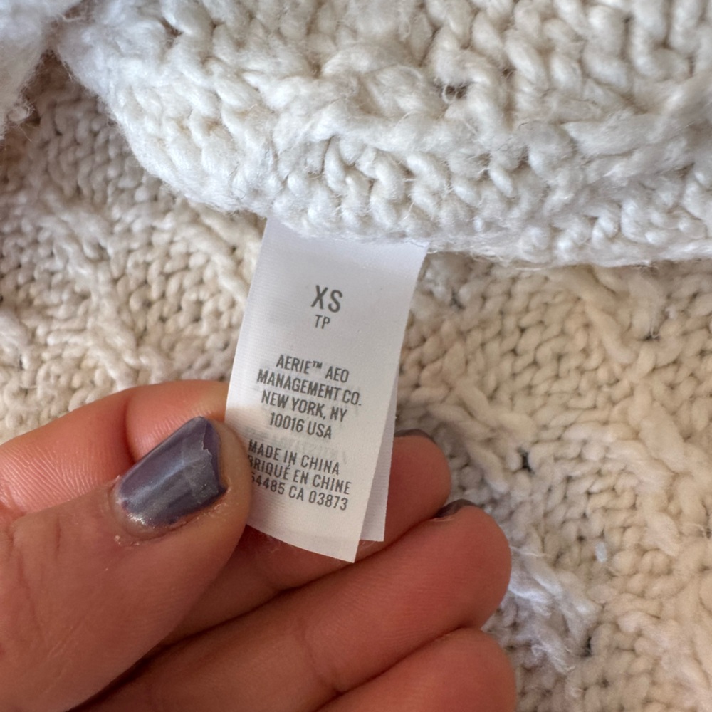 Cozy Cream Aerie Cotton Blend Sweater - Picture 15 of 15